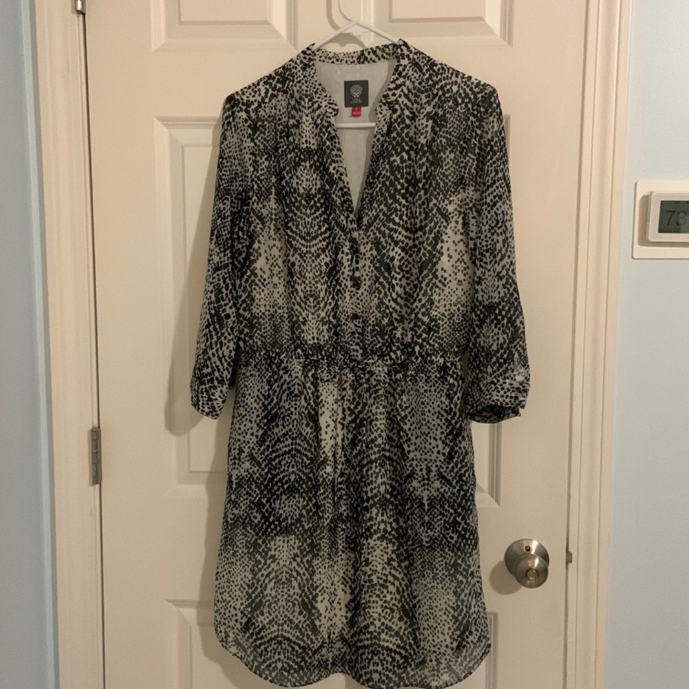 Vince Camuto python print shirt dress